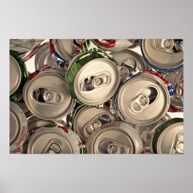 Aluminium cans, recycled poster (Front)