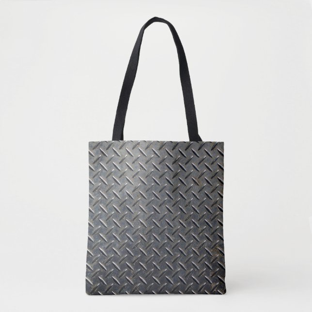 Aluminium Dark: Rhombus Shape Design Tote Bag (Front)