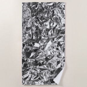 Aluminium Foil Design Silver Colour Beach Towel