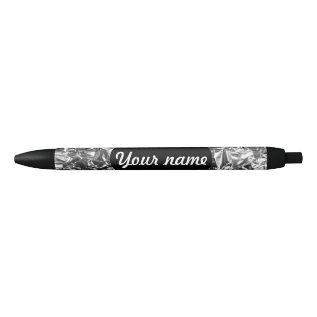 Aluminium Foil Design Silver Colour Black Ink Pen (Front)