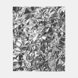 Aluminium Foil Design Silver Colour Fleece Blanket