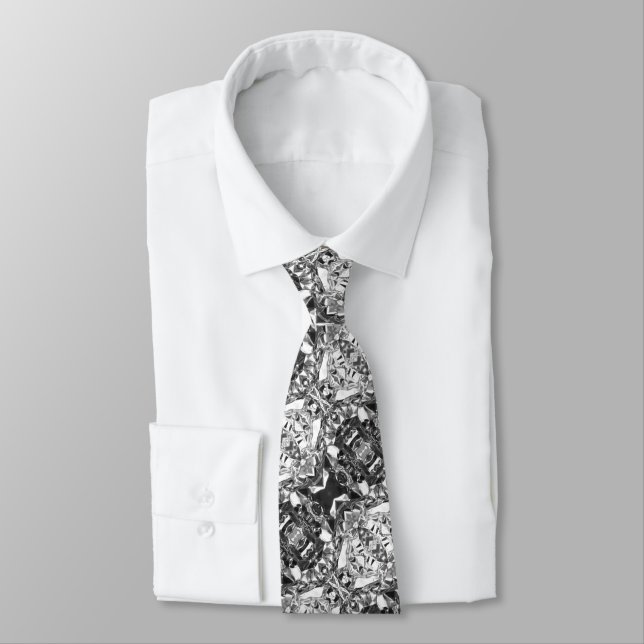 Aluminium Foil Design Silver Colour Tie (Tied)