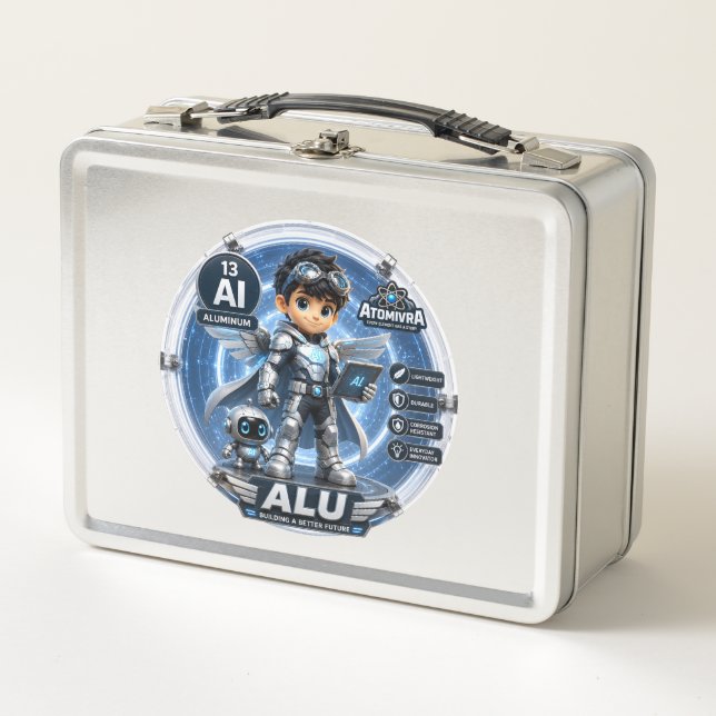 Aluminium from ATOMIVRA™ Metal Lunch Box (Front)