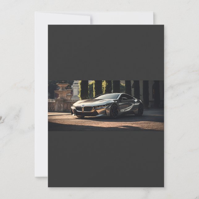 Aluminium Futuristic Race Car Invitation (Front)