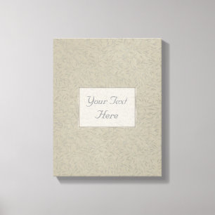 Aluminium Grey Embossed Leaf Vines Canvas Print