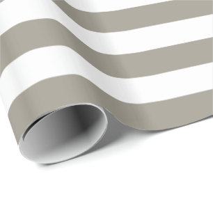 Aluminium Grey/White Stripe Wrapping Paper