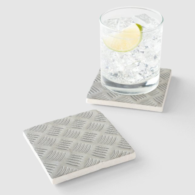 Aluminium Plate Diamond Pattern Stone Coaster (Side)