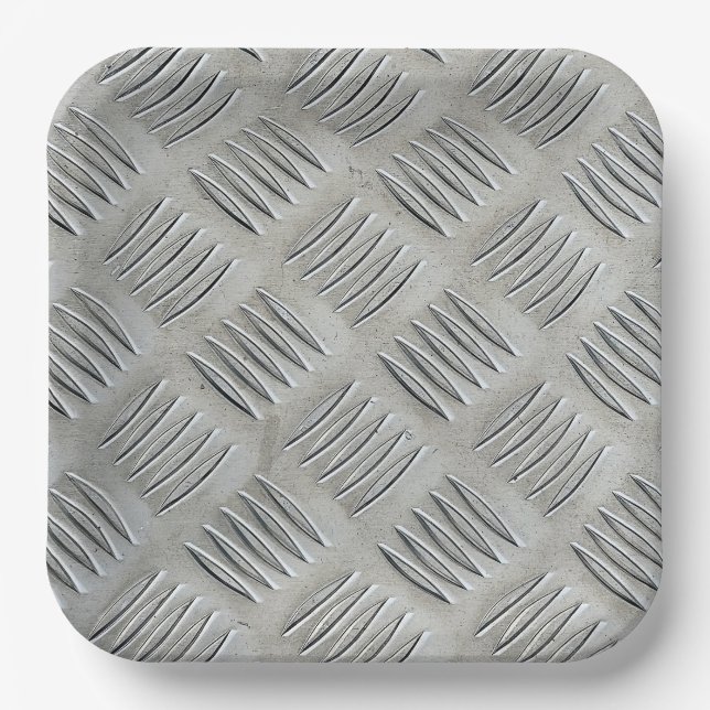 Aluminium Texture Diamond Pattern Paper Plate (Front)