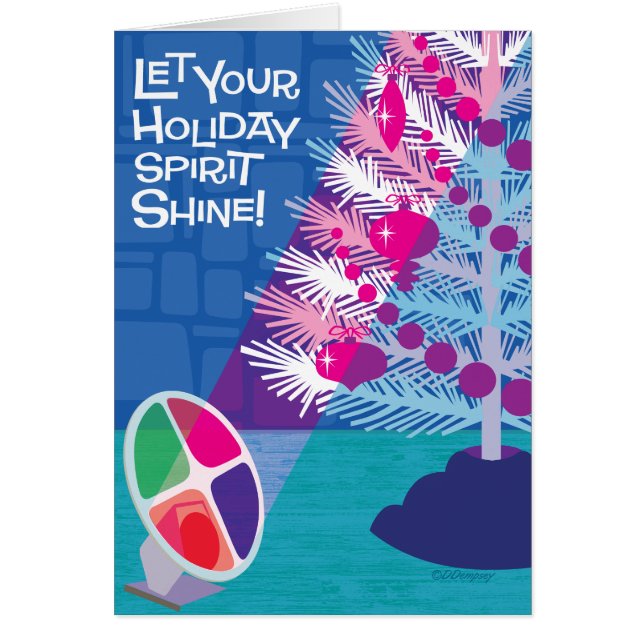 Aluminium Tree Retro Christmas Cards (Front)
