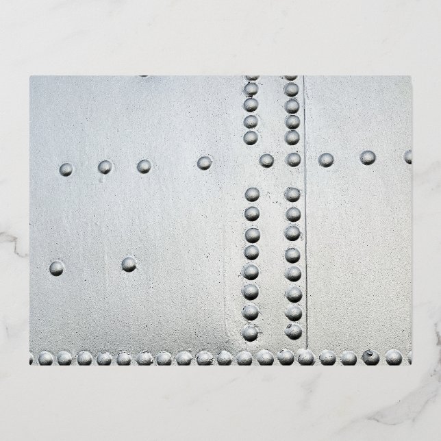 Aluminum Aircraft Skin Abstract  Foil Holiday Postcard (Front)