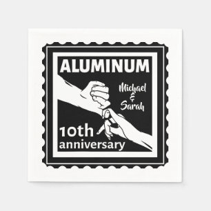 ALUMINUM traditional 10th wedding anniversary gift Napkin