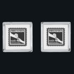 ALUMINUM traditional 10th wedding anniversary gift Silver Finish Cufflinks<br><div class="desc">If you would like any help customising this design,  please use the ask this designer button,  just below this text. This design has a vector illustration of a husband and wife holding hands. A romantic design for your 10th,  tenth wedding anniversary. The traditional gift for this anniversary is ALUMINUM.</div>