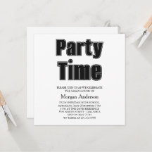 Alumni Font Black White Grad Party Card