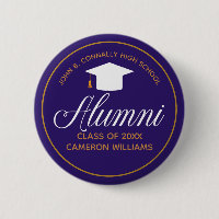 Alumni Purple Gold High School Custom Name Tag