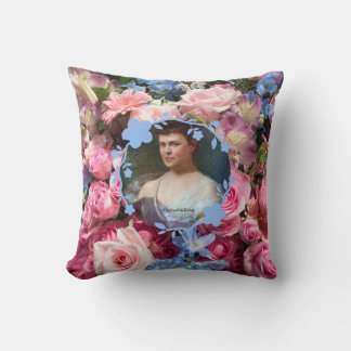 Alva Vanderbilt with Floral Background Cushion