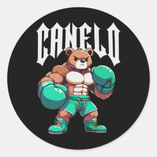 Alvarez Mexicano Boxing Bear Mexican Pride Patriot Classic Round Sticker
