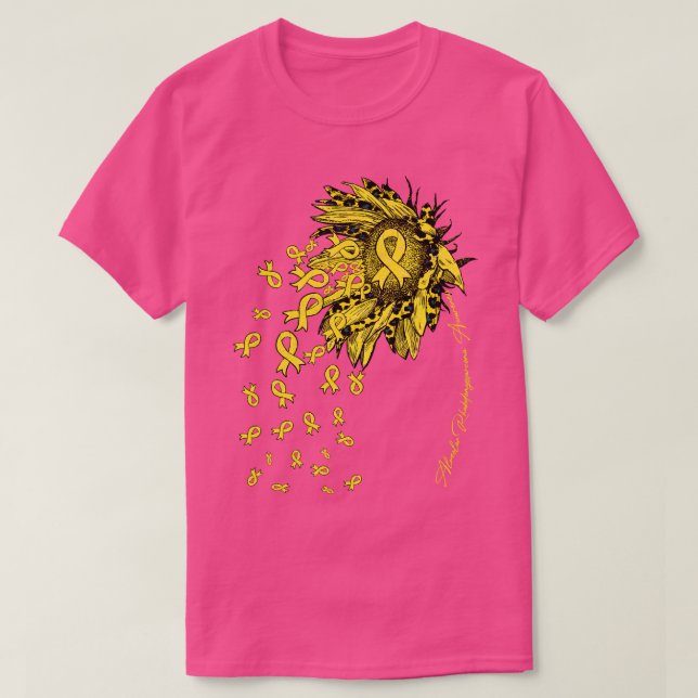 Alveolar Rhabdomyosarcoma Awareness Sunflower ribb T-Shirt (Design Front)