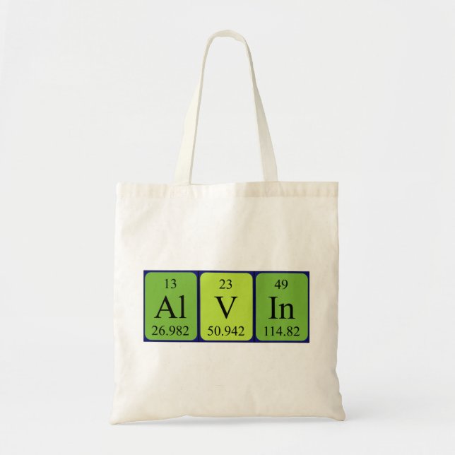 Alvin periodic table name tote bag (Front)