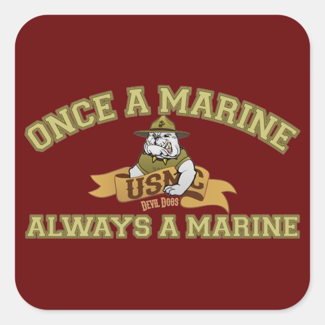 Always A Marine Square Sticker (Front)