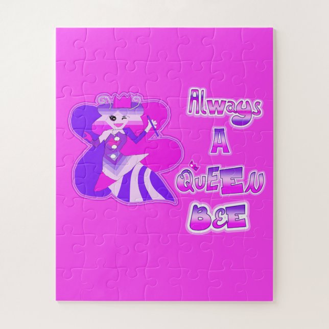 Always a queen bee pink jigsaw puzzle (Vertical)