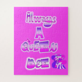Always a queen bee pink jigsaw puzzle