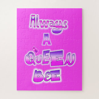 Always a queen bee pink jigsaw puzzle