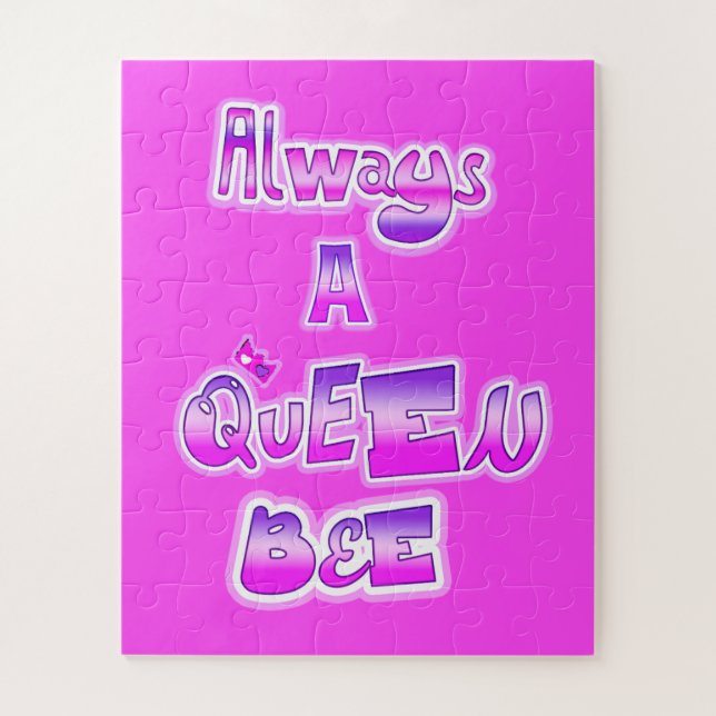 Always a queen bee pink jigsaw puzzle (Vertical)