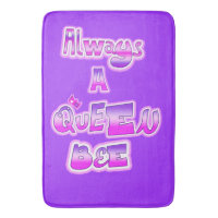 Always a queen bee purple bath mat
