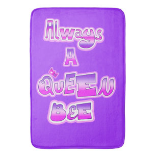 Always a queen bee purple bath mat