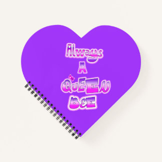 Always a queen bee purple heart notebook