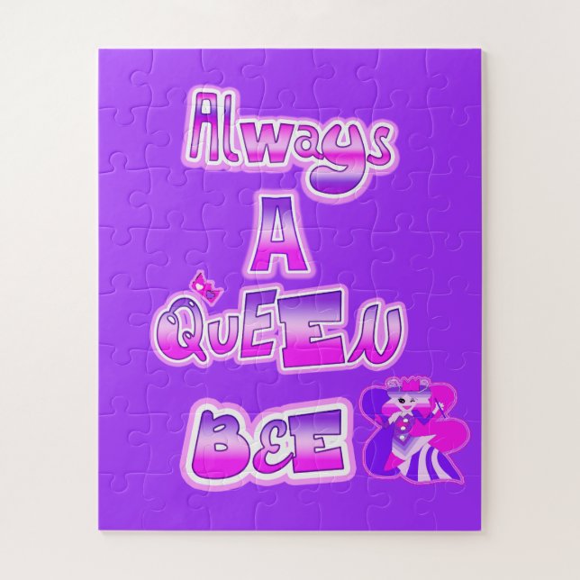 Always a queen bee purple jigsaw puzzle (Vertical)