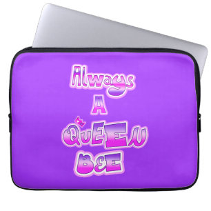Always a queen bee purple laptop sleeve