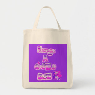 Always a queen bee purple tote bag