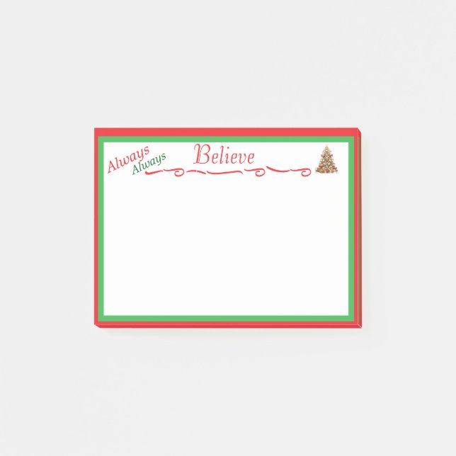 Always Always Believe Custom Printed Christmas 3m Post-it Notes (Front)