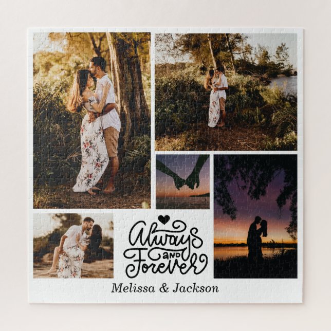 Always And Forever 5 Photos Collage Valentine Jigsaw Puzzle (Vertical)