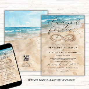 Always and  Forever Beach Wedding Invitation