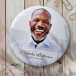 Always and Forever | Classic Simple Photo Memorial 6 Cm Round Badge<br><div class="desc">This simple and classic design is composed of serif and cursive script typography and add a custom photo.</div>