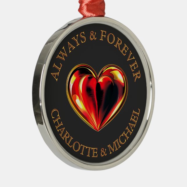 Always And Forever Love Heart Soulmate Name Metal Tree Decoration (Right)