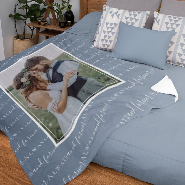 Always and Forever Photo Wedding Keepsake Fleece Blanket (Creator Uploaded)
