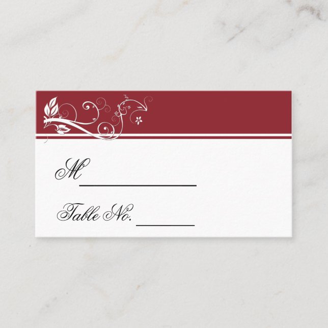 Always and Forever Ruby Wedding Place Card (Front)