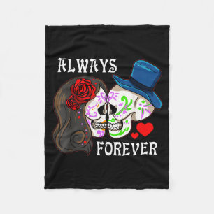 Always And Forever - Valentines Day Sugar Skull Lo Fleece Blanket