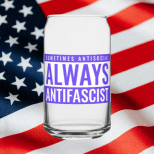 Always Antifascist Can Glass – Clear Blue