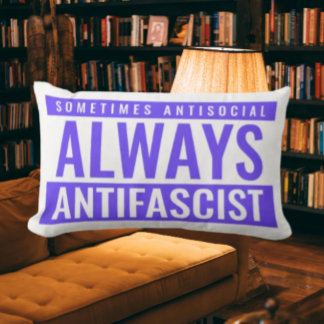 Always Antifascist Throw Pillow – Bold Blue