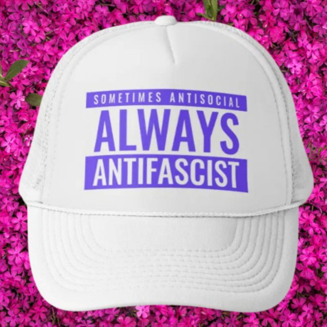 Always Antifascist Trucker Hat – Blue Minimalist (Creator Uploaded)