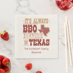 Always BBQ Season in Texas Barbecue Gag Napkin