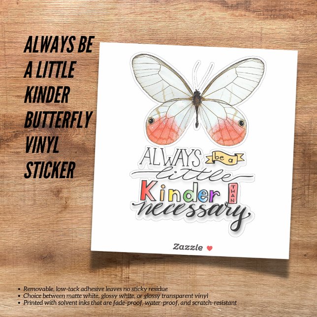 Always Be A Little Kinder Butterfly Vinyl Sticker (The Butterfly Studio
Always Be A Little Kinder Butterfly Vinyl Sticker)