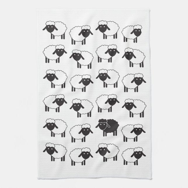 Always Be Ewe Black Sheep Tea Towel (Vertical)