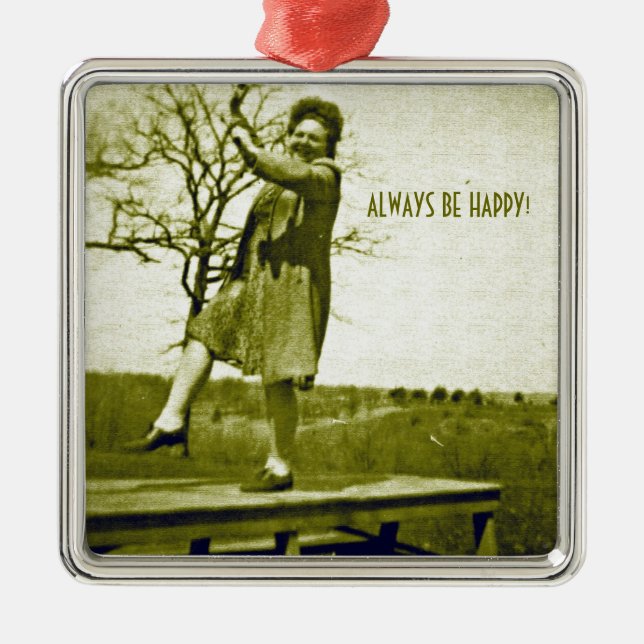 ALWAYS BE HAPPY! METAL TREE DECORATION (Front)