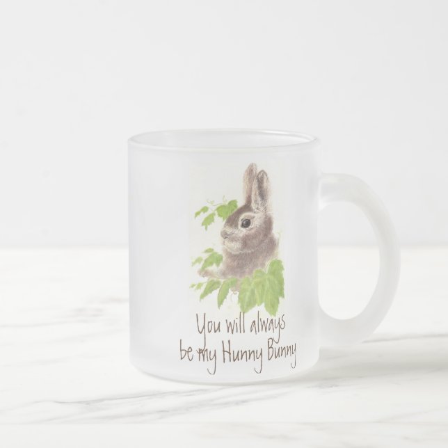 Always be my  Hunny Bunny Rabbit, Glass Mug (Right)