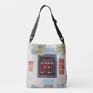 Always be Open, Motivational Inspirational Crossbody Bag